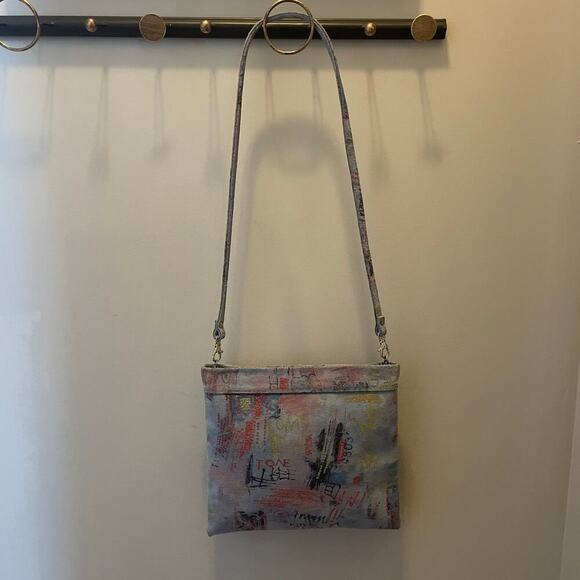 CoFi Genuine Leather Crossbody | Graffiti Print, Y2K Streetwear Detachable Strap - Picture 4 of 9